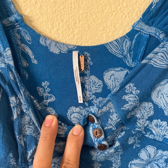 Free People Vanessa floral tank in blue - Picture 5 of 6